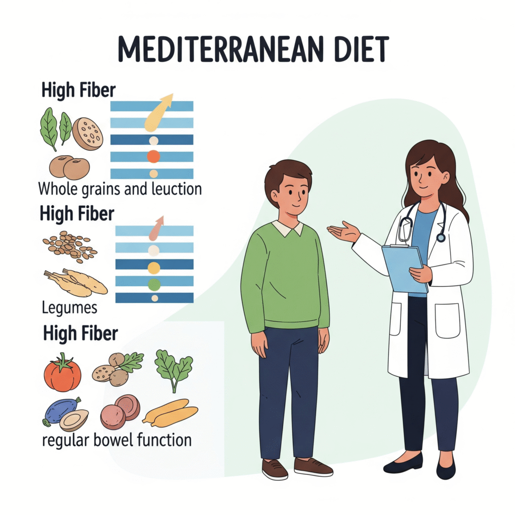 Mediterranean Diet Reduces Constipation Risk